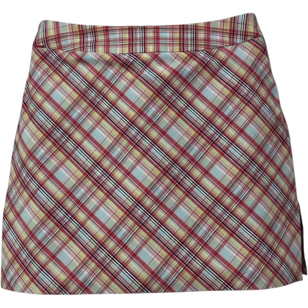 IZOD Flex Women's Size 6 Plaid Tennis Golf Side Closure Zip Pocket Skirt Skort